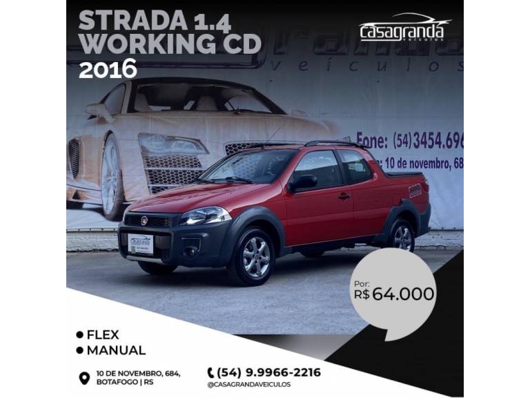 FIAT - STRADA - 2016/2016 - Vermelha - R$ 64.000,00