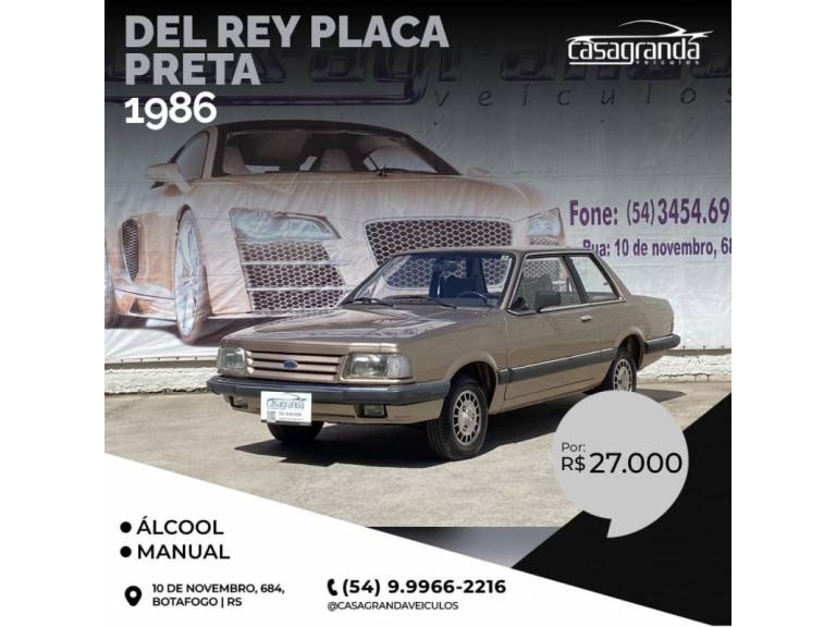 FORD - DEL REY - 1985/1986 - Dourada - R$ 27.000,00