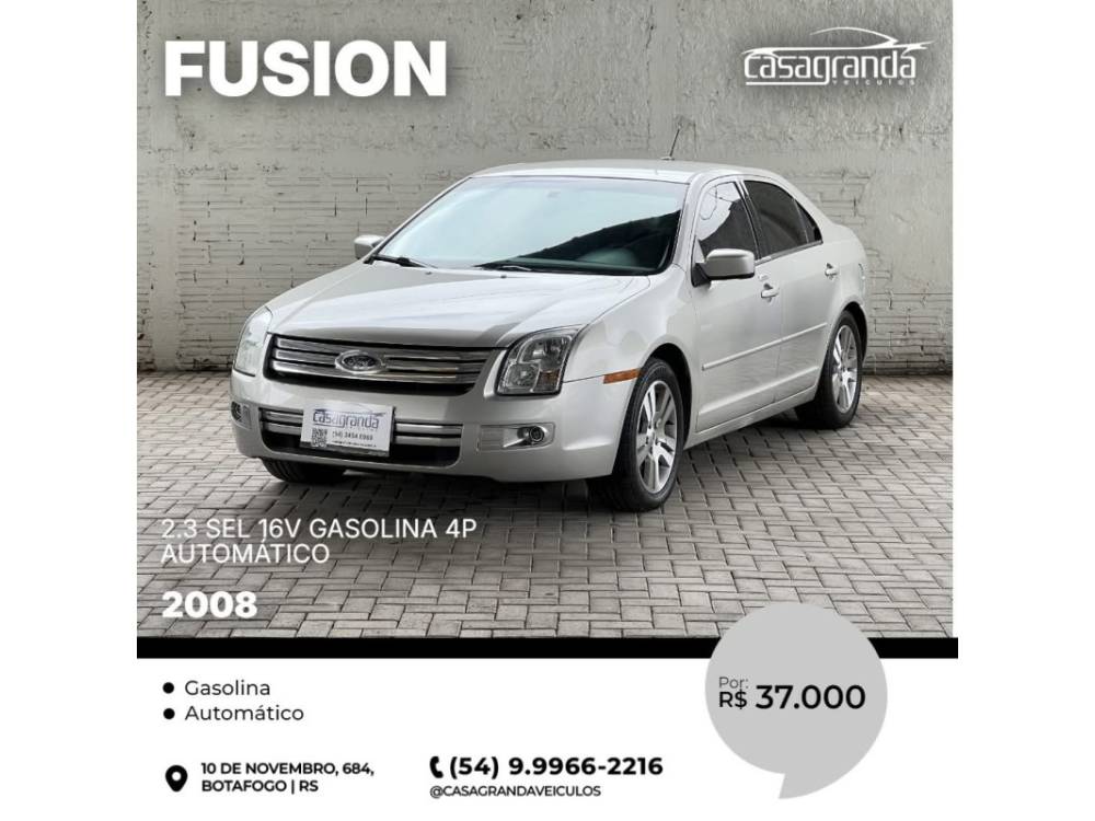 FORD - FUSION - 2008/2008 - Prata - R$ 37.000,00