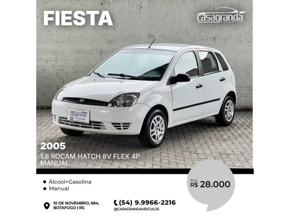 FORD - FIESTA - 2005/2005 - Branca - R$ 28.000,00