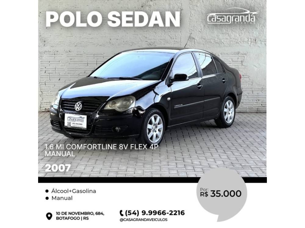 VOLKSWAGEN - POLO SEDAN - 2007/2007 - Preta - R$ 35.000,00