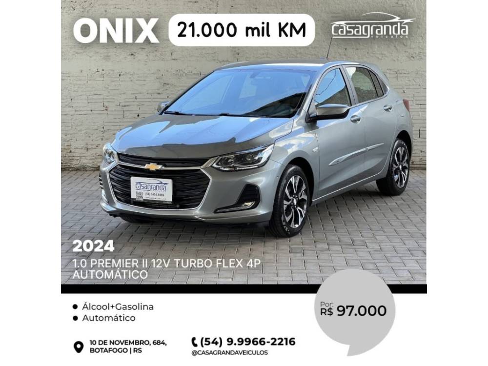 CHEVROLET - ONIX - 2023/2024 - Prata - R$ 97.000,00