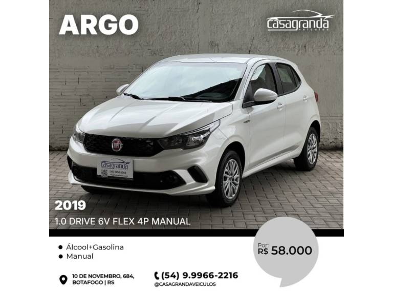 FIAT - ARGO - 2019/2019 - Branca - R$ 58.000,00