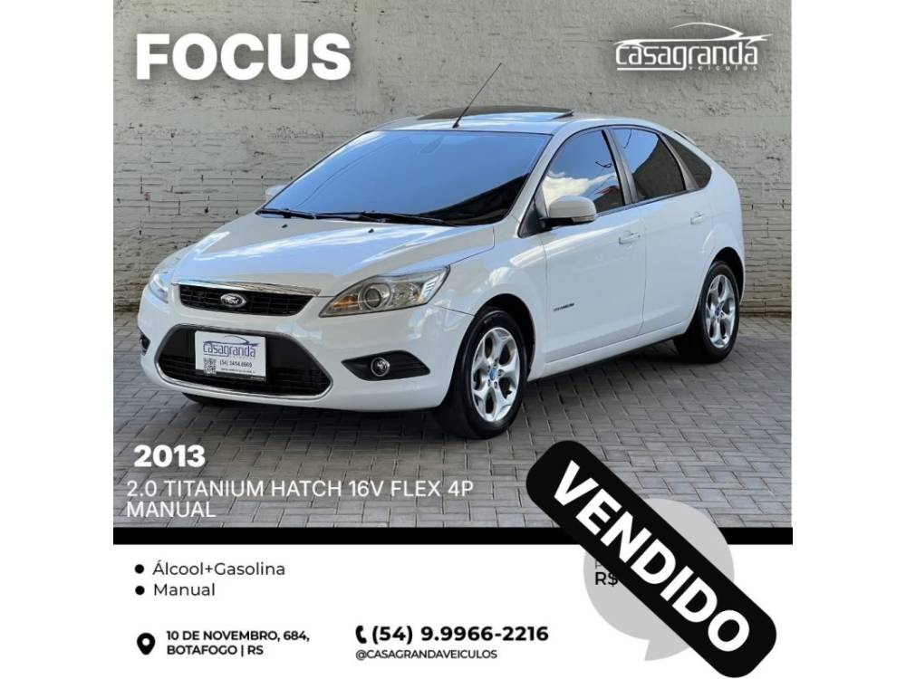 FORD - FOCUS - 2013/2013 - Branca - Sob Consulta