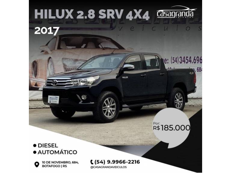 TOYOTA - HILUX - 2016/2017 - Preta - R$ 185.000,00