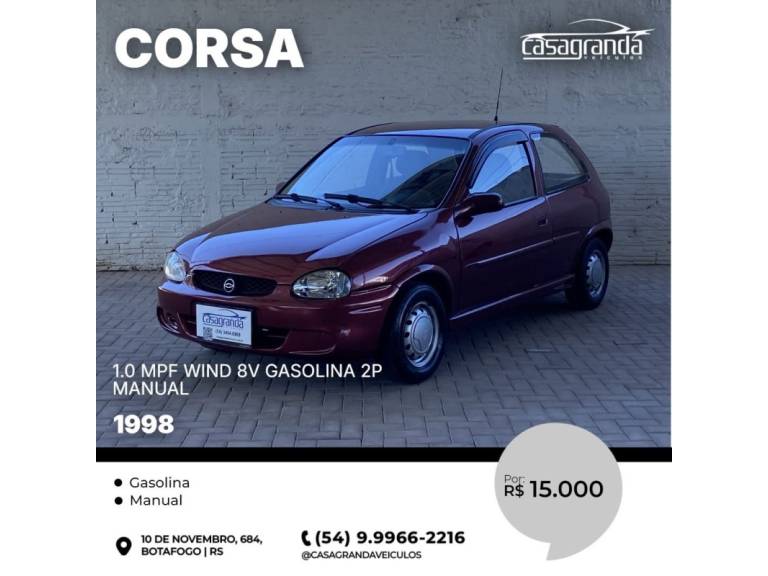 CHEVROLET - CORSA - 1997/1998 - Vermelha - R$ 15.000,00