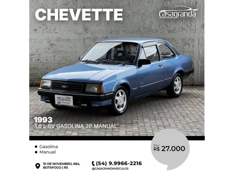 CHEVROLET - CHEVETTE - 1993/1993 - Azul - R$ 27.000,00