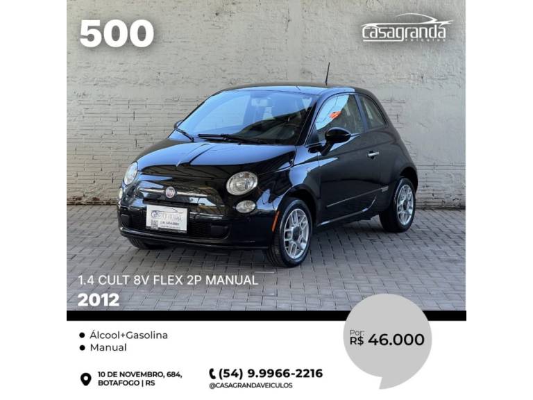 FIAT - 500 - 2011/2012 - Preta - R$ 46.000,00