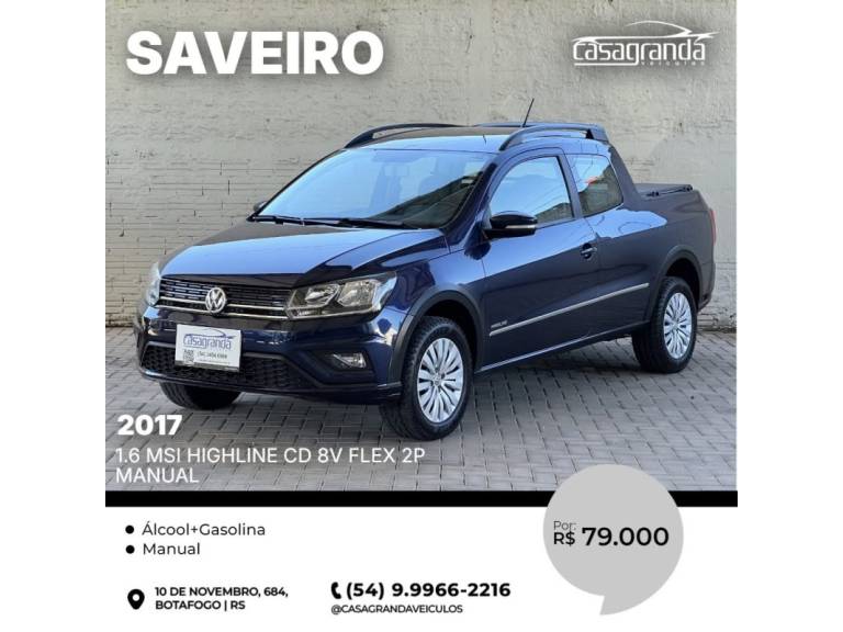 VOLKSWAGEN - SAVEIRO - 2017/2017 - Azul - R$ 79.000,00