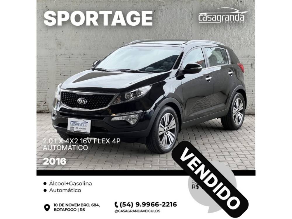 KIA MOTORS - SPORTAGE - 2015/2016 - Preta - Sob Consulta
