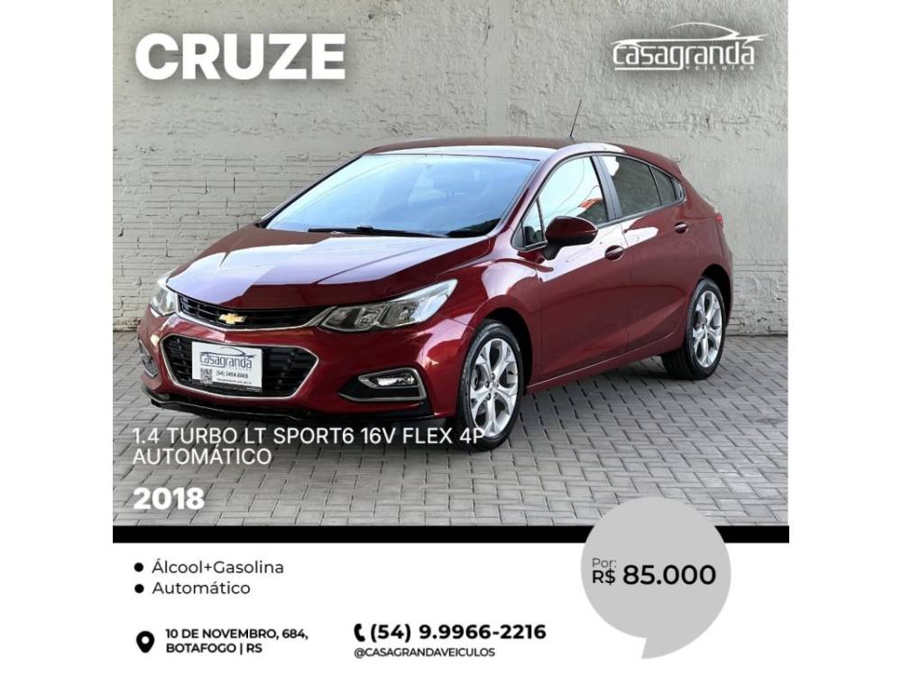 CHEVROLET - CRUZE - 2017/2018 - Vermelha - R$ 85.000,00